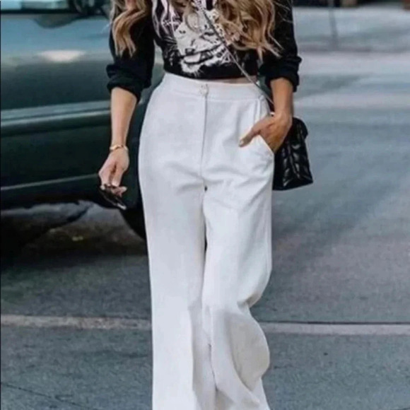 Comfortable,Flowing, Flattering White Pants Coastal Chic - Picture 2 of 4